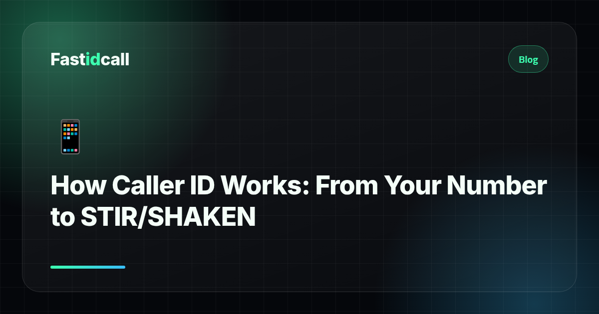 How Caller ID Works: From Your Number to STIR/SHAKEN